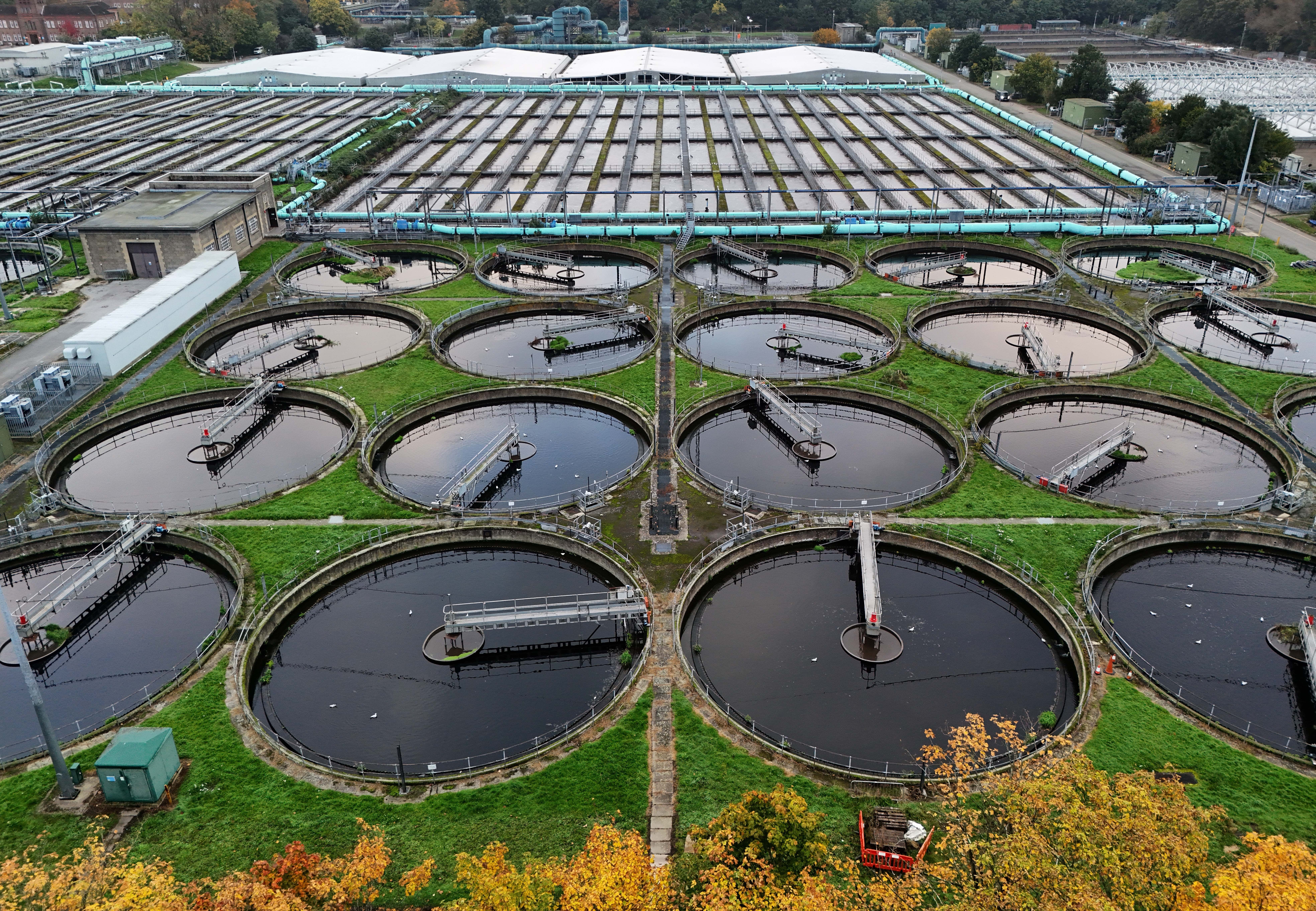 The Thames Water Mogden Sewage Treatment Works in Isleworth, London