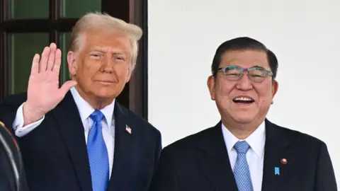 Getty Images US President Donald Trump and Japanese Prime Minister Shigeru