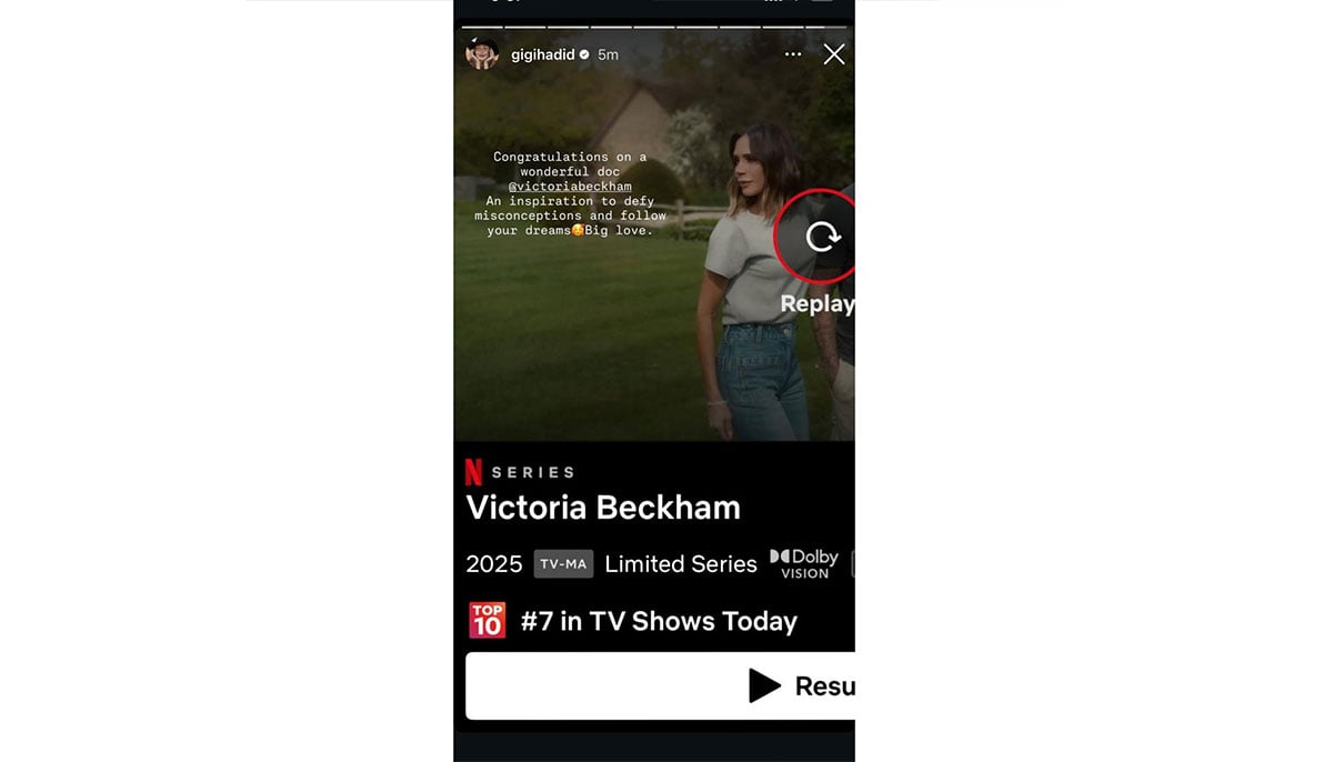 Gigi Hadid shows big love for Victoria Beckham’s Netflix hit