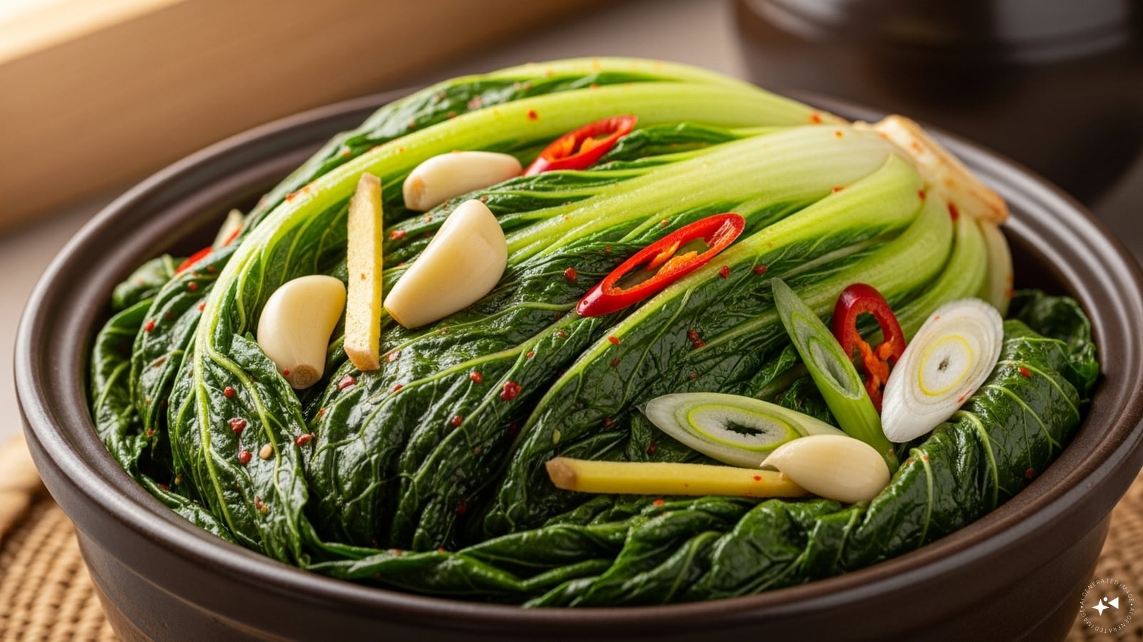 Mustard Greens Kimchi: Korean kitchens use mustard greens to make a variation of kimchi. Fermented with chili paste, garlic, and ginger, mustard greens kimchi is tangy, spicy, and probiotic-rich. It’s a great way to preserve the greens through winter while adding zest to rice or noodle dishes.